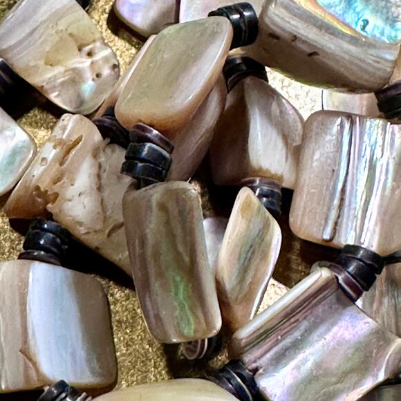 Abalone Mother of Pearl Heishi Necklace – Southwestern Boho Navajo Style - Picture 2 of 12